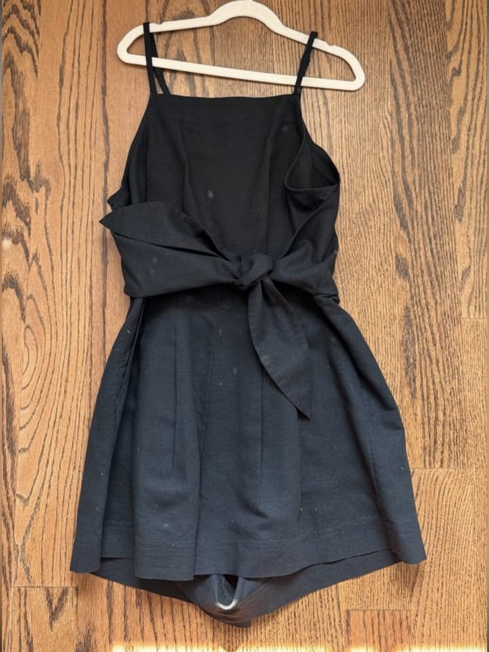Madewell Black Tie-Waist Mini Romper